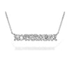 14K White Gold Scattered Diamond Bar Necklace
