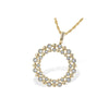 14K Yellow Gold Double-Bubble Circle Diamond Pendant