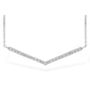14K White Gold V-Bar Diamond Necklace