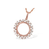 14K Rose Gold Scattered Diamond Circle Pendant