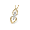 14K Yellow Gold Teardrop & Diamond Pendant