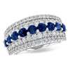 Classic 14K White Gold Five-Row Sapphire & Diamond Anniversary Band