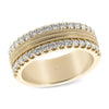 Wide 14K Yellow Gold Diamond Wedding Band