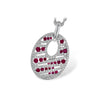 14K White Gold Geometric Ruby & Diamond Pendant