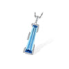 Geometric 14K White Gold Blue Topaz & Diamond Pendant