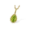14K Yellow Gold Pear Shape Peridot Bead Accent Pendant