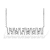 14K White Gold Scattered Diamond Bar Necklace