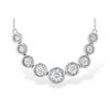 14K White Gold Graduated Diamond Bubble Station Necklace