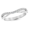 14K White Gold Curved Diamond Engagement Ring Guard
