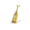 Geometric 14K Yellow Gold Citrine & Diamond Halo Pendant