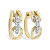 14K Yellow Gold Diamond Link Hoop Earrings