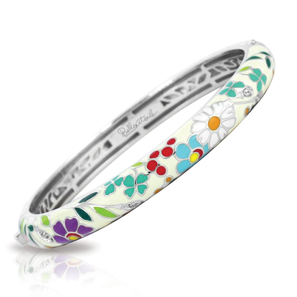 Sterling Silver Flower Garden Bangle