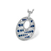 14K White Gold Geometric Sapphire & Diamond Pendant