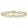 Textured 14K Yellow Gold Diamond Link Bracelet
