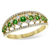 14K Yellow Gold Green Garnet & Diamond Anniversary Band