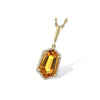 Geometric 14K Yellow Gold Citrine & Diamond Halo Pendant
