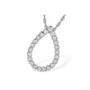 14K White Gold Diamond Teardrop Pendant