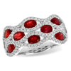 Wide 14K White Gold Ruby & Diamond Anniversary Band