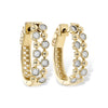 14K Yellow Gold Double-Row Bubble Diamond Hoop Earrings