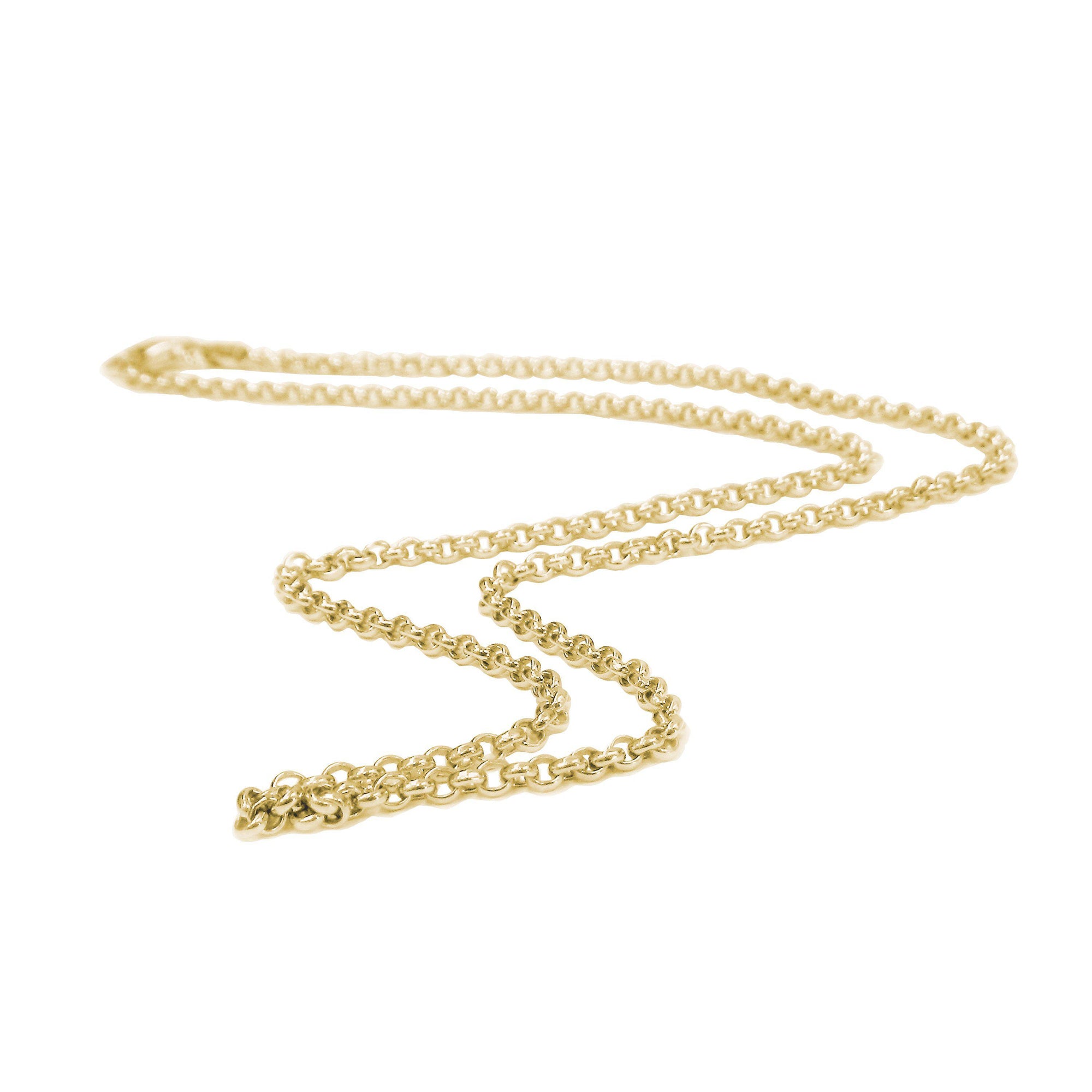 24K Yellow Gold Vermeil Thin Rolo Chain Necklace