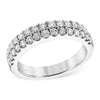 Classic 14K White Gold Double Row Shared-Prong Diamond Wedding Band
