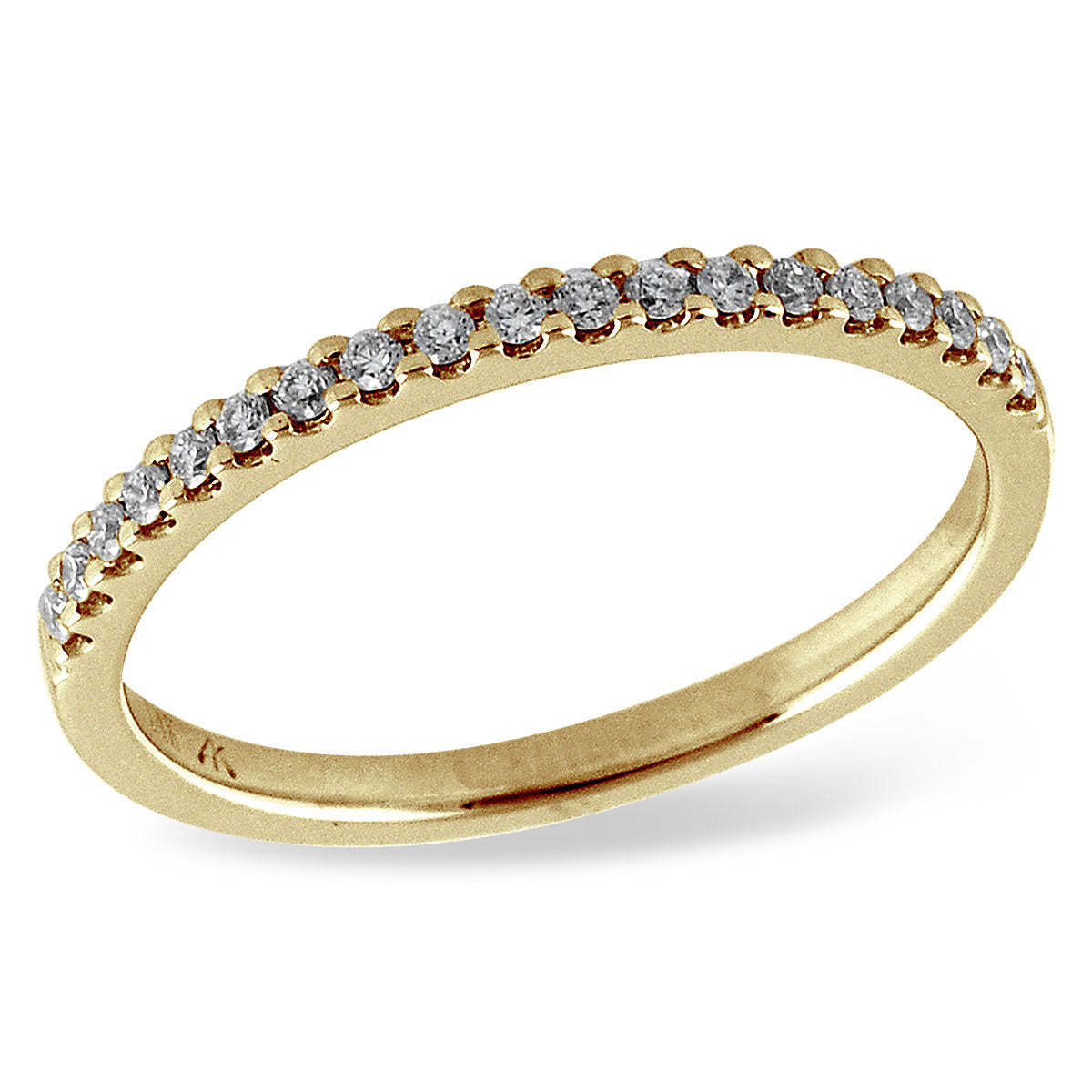 Classic 14K Rose Gold Diamond Wedding Band