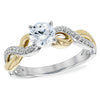 14K Two-Tone Gold Diamond Semi-Mount Engagement Ring