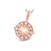 Vintage-Inspired 14K Rose Gold Morganite & Diamond Halo Pendant