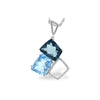 Geometric 14K White Gold Multicolor Topaz & Diamond Pendant