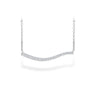 14K White Gold Curved Diamond Bar Necklace