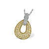 14K Two-Tone Gold Yellow Diamond Doorknocker Pendant