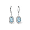 Vintage-Inspired 14K White Gold Aquamarine & Diamond Earrings