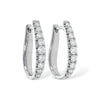 14K White Gold Diamond J-Hoop Earrings
