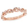 14K Rose Gold Floral Diamond Wedding Band