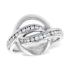 Abstract 14K White Gold Circle Diamond Ring
