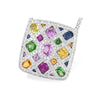 Fancy 14K White Gold Multicolor Gemstone Checkerboard & Diamond Pendant