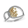 14K Two-Tone Gold Diamond Loops & Scattered Stars Ring