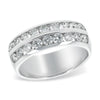 14K White Gold Two Row Channel Set Diamond Wedding Band