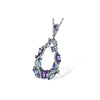 Fancy 14K White Gold Multicolor Gemstone & Diamond Teardrop Pendant