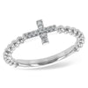 14K White Gold Diamond East-West Cross Ring