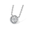 14K White Gold Diamond Solitaire Bauble Pendant
