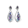 14K White Gold Semi Precious Gemstone Marquise Drop Earrings