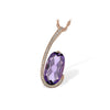 14K Rose Gold Amethyst & Diamond Drop Pendant