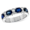Vintage-Inspired 14K White Gold Sapphire & Diamond Wedding Band
