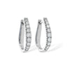 14K White Gold Diamond J-Hoop Earrings