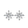 14K White Gold Diamond Snowflake Earrings