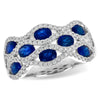 Wide 14K White Gold Sapphire & Diamond Anniversary Band