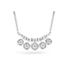 Graduated 14K White Gold Bubble Drop Diamond Necklace