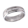 14K White Gold Men’s Bezel-Set Diamond Wedding Band