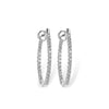 14K White Gold Diamond Hoops Earrings